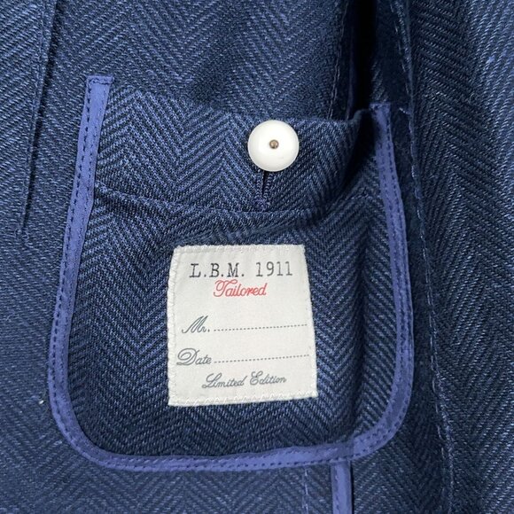L.B.M. 1911 Tailored Limited Edition Unstructured Herringbone Blazer Men's Size - Picture 8 of 12